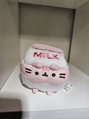 Pusheen Pink and White Milk Carton Plush